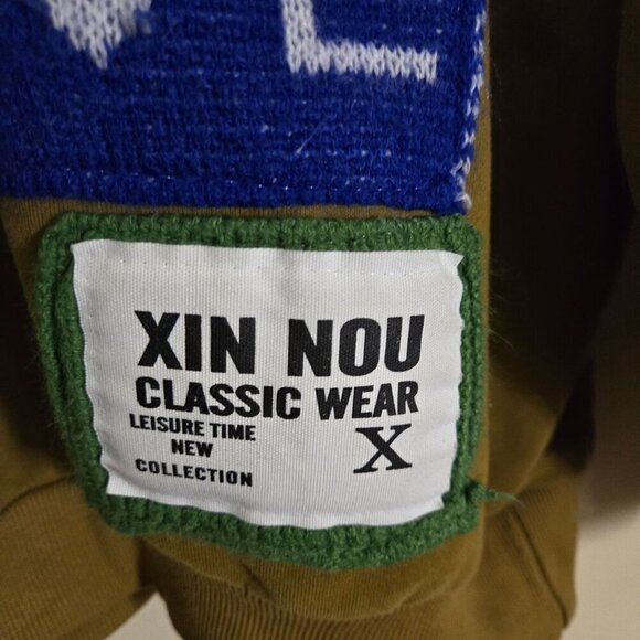 Xin Nou Classic Wear Patchwork Hoodie Knit Design Unique Street Wear Size XL - Picture 3 of 9